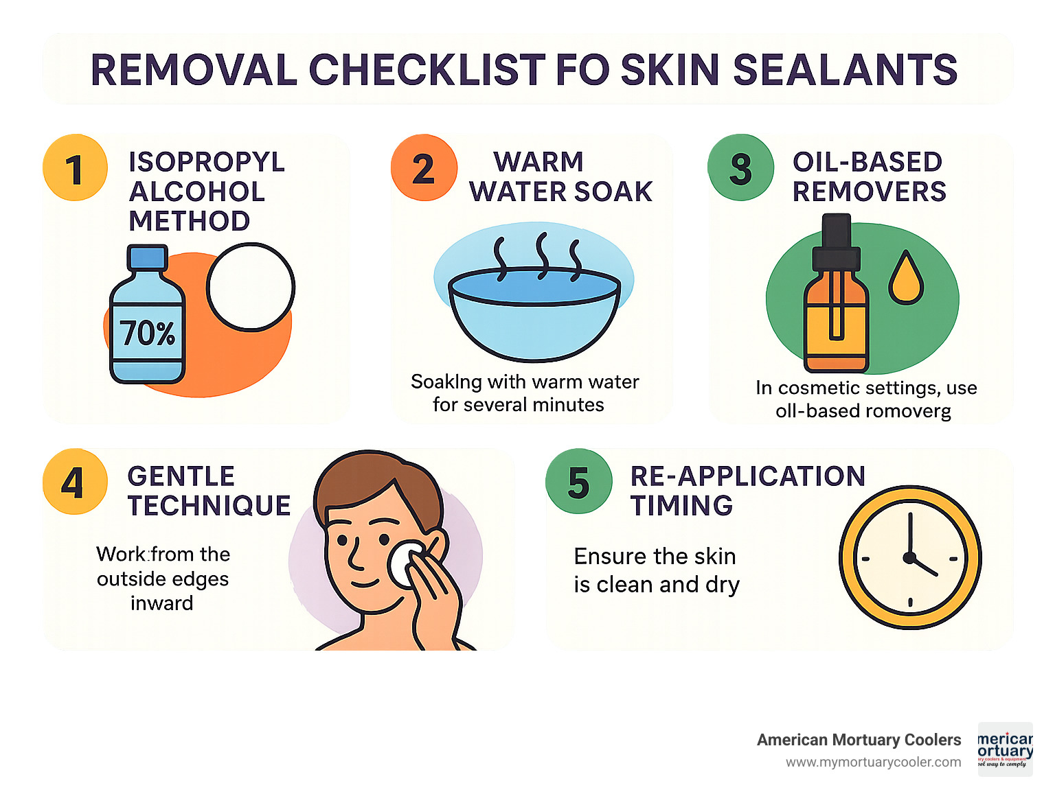 Removal checklist for skin sealants - skin sealz infographic 