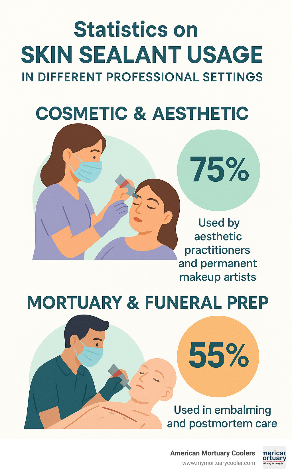 Statistics on skin sealant usage in different professional settings - skin sealz infographic 