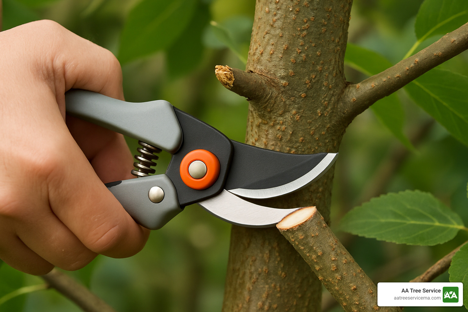 Proper pruning cut on a broken branch - broken trees