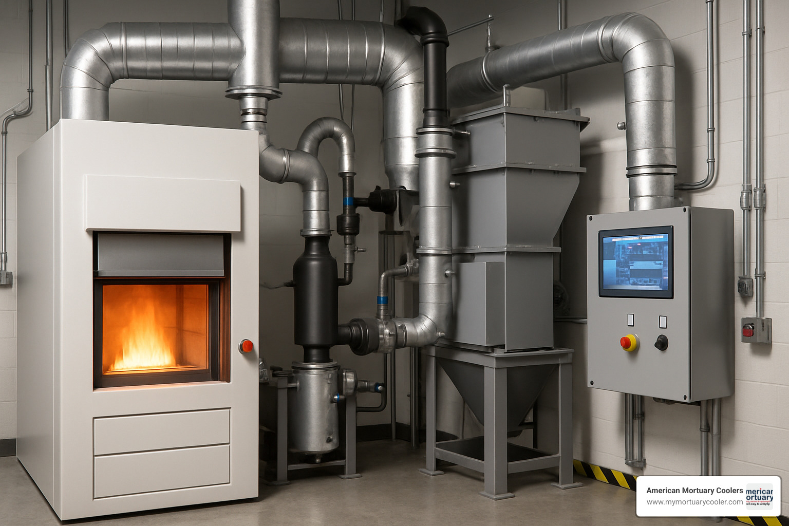 Modern cremation system with emissions control technology - cremation systems