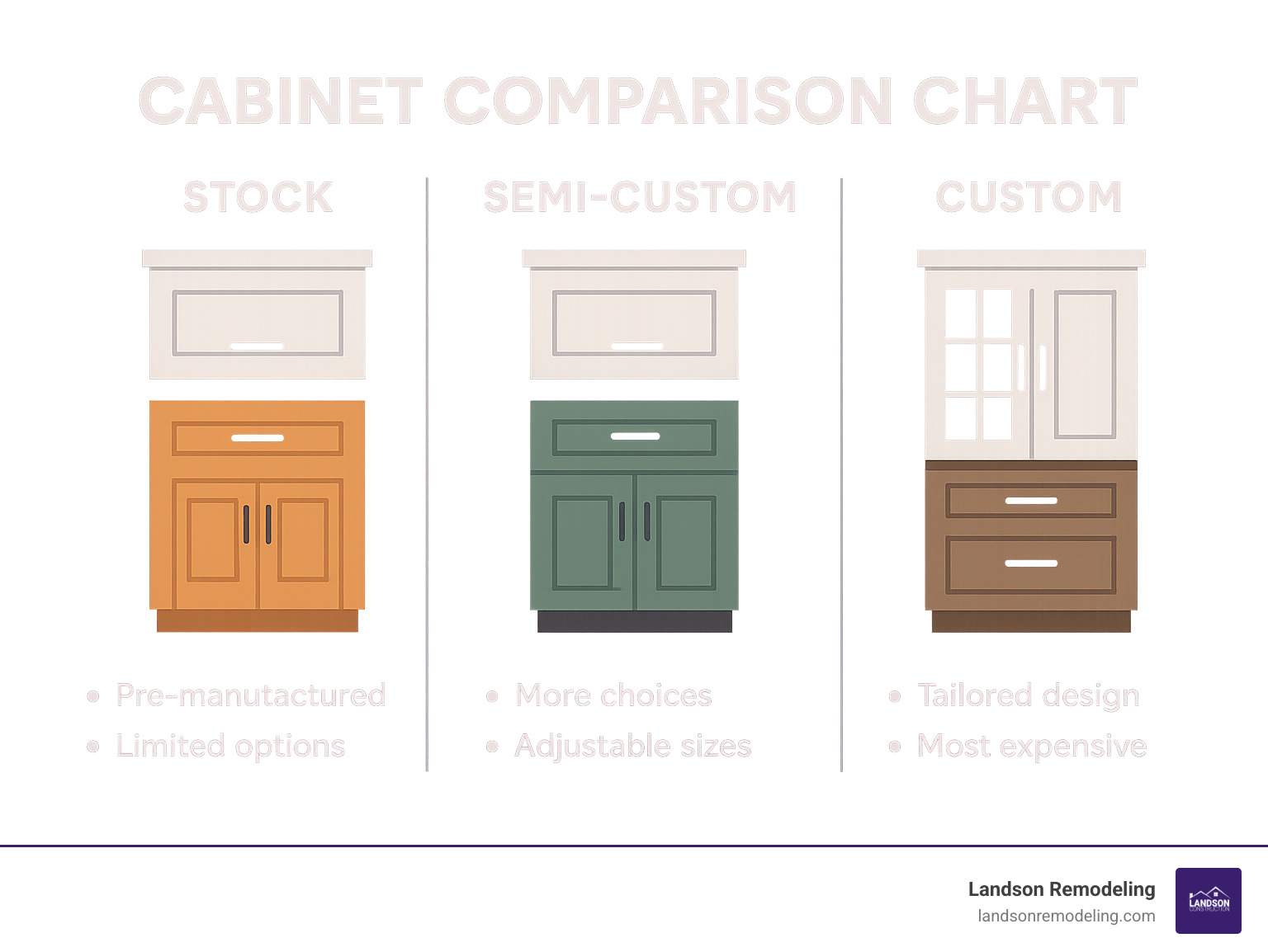 cabinet comparison chart - kitchen cabinet kitchens infographic 