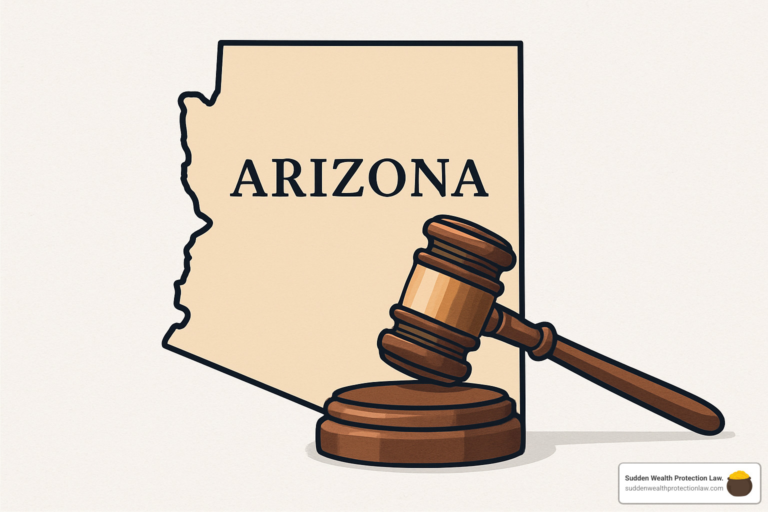 Arizona map with gavel - family trust