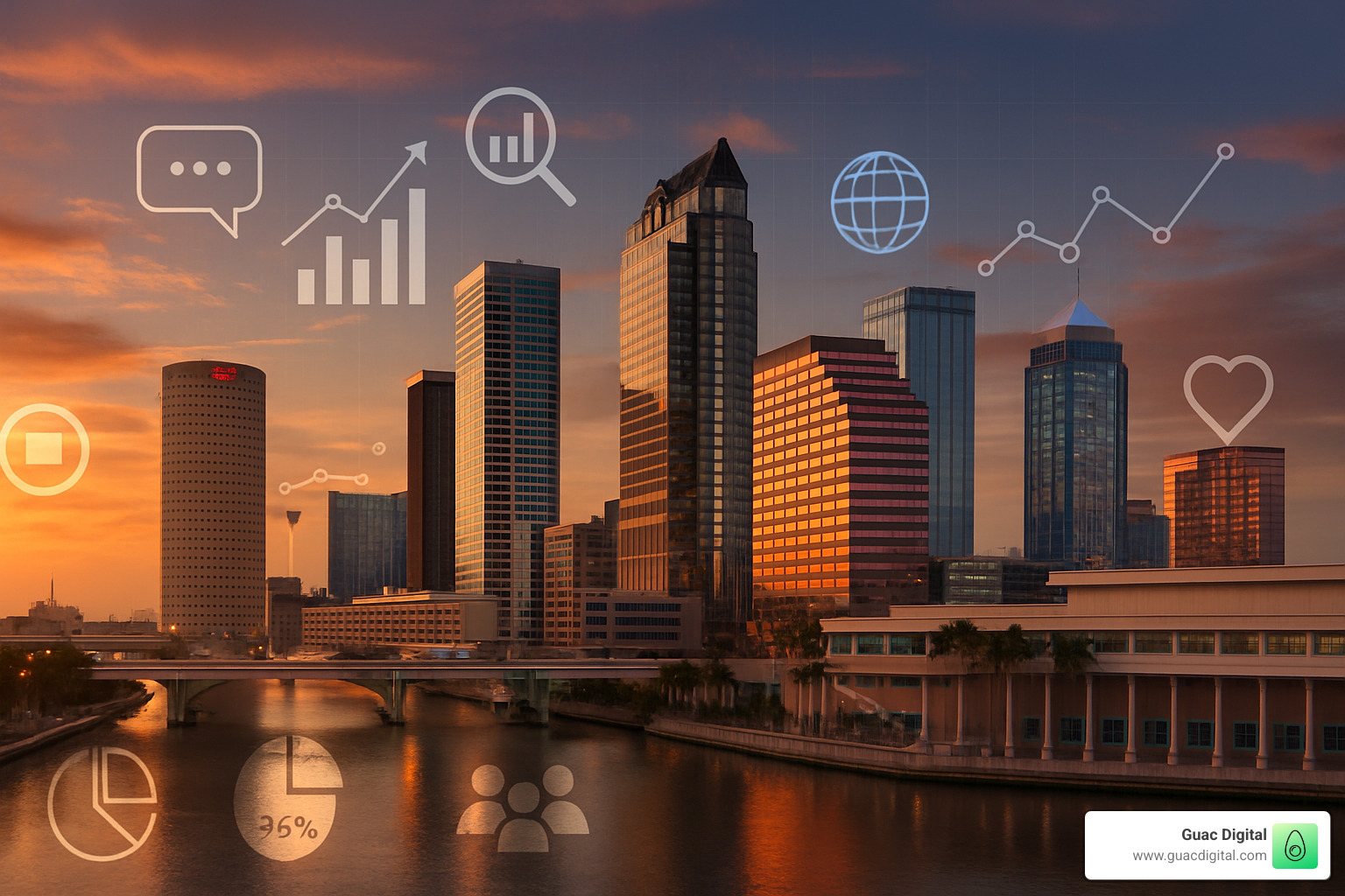 Tampa skyline with digital marketing overlay - digital marketing firms tampa