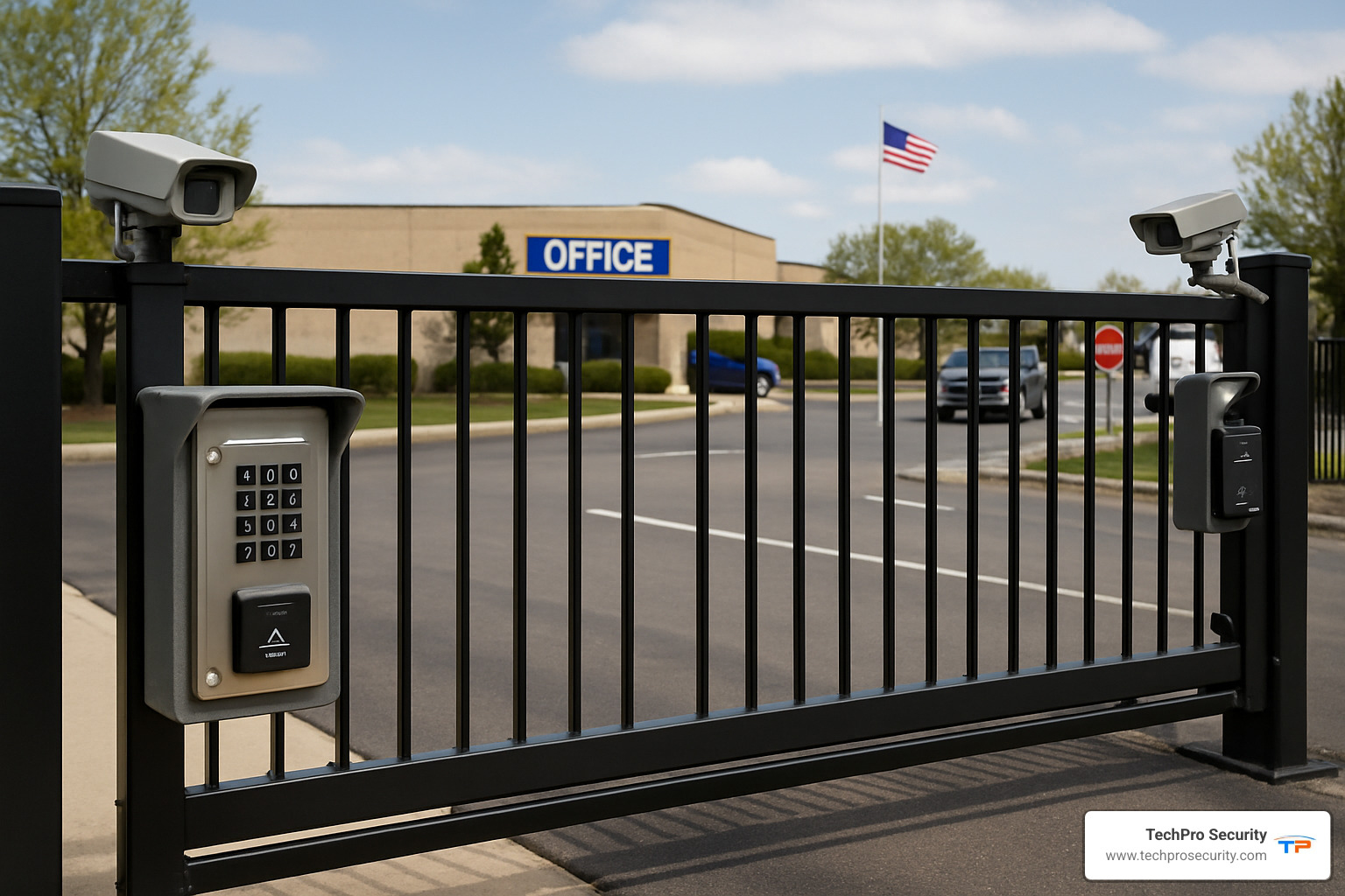 Multi-lane slide gate with integrated access control - access control system for gates