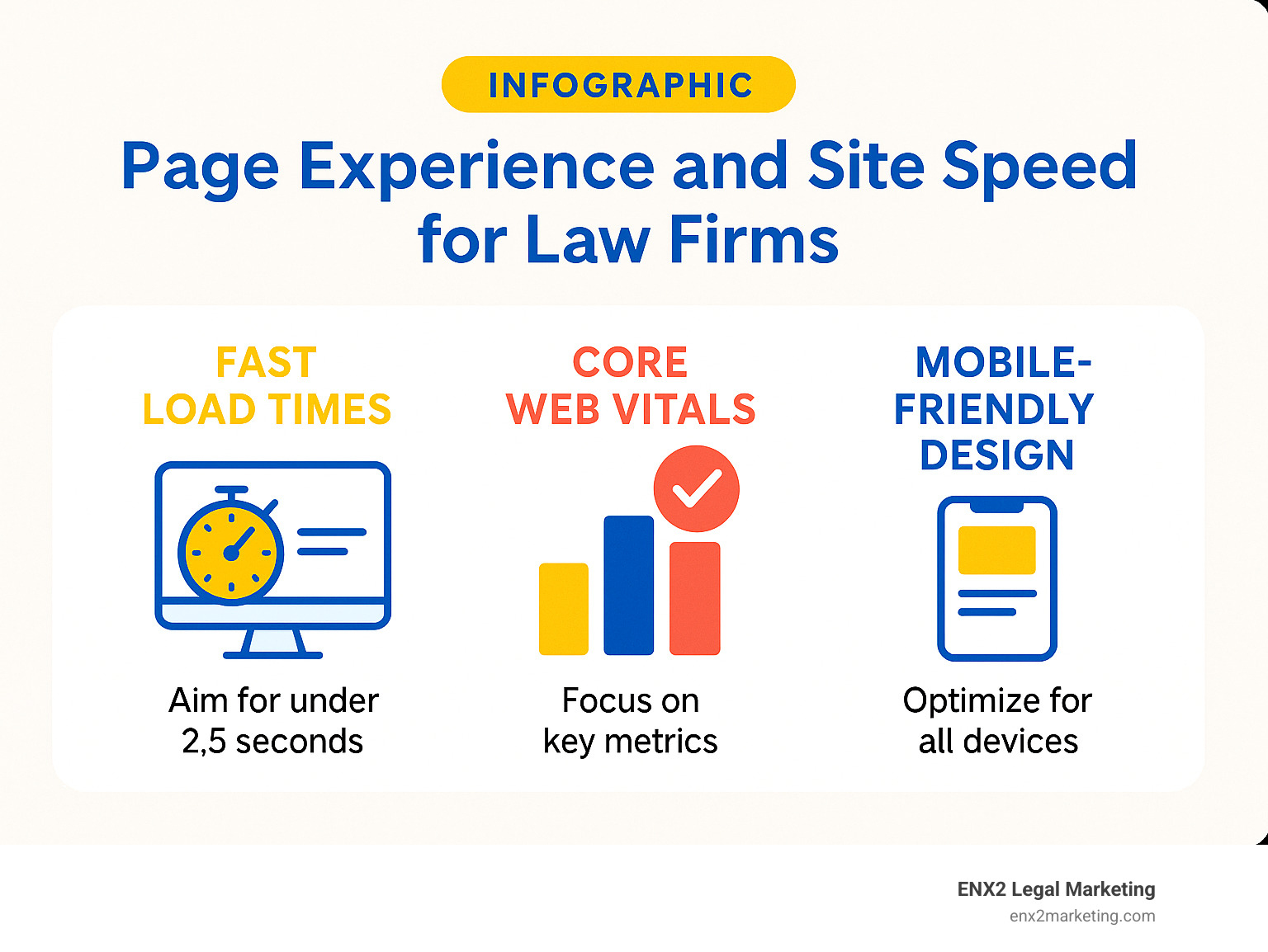 Infographic: Page experience and site speed for law firms - search engine optimization for lawyers infographic