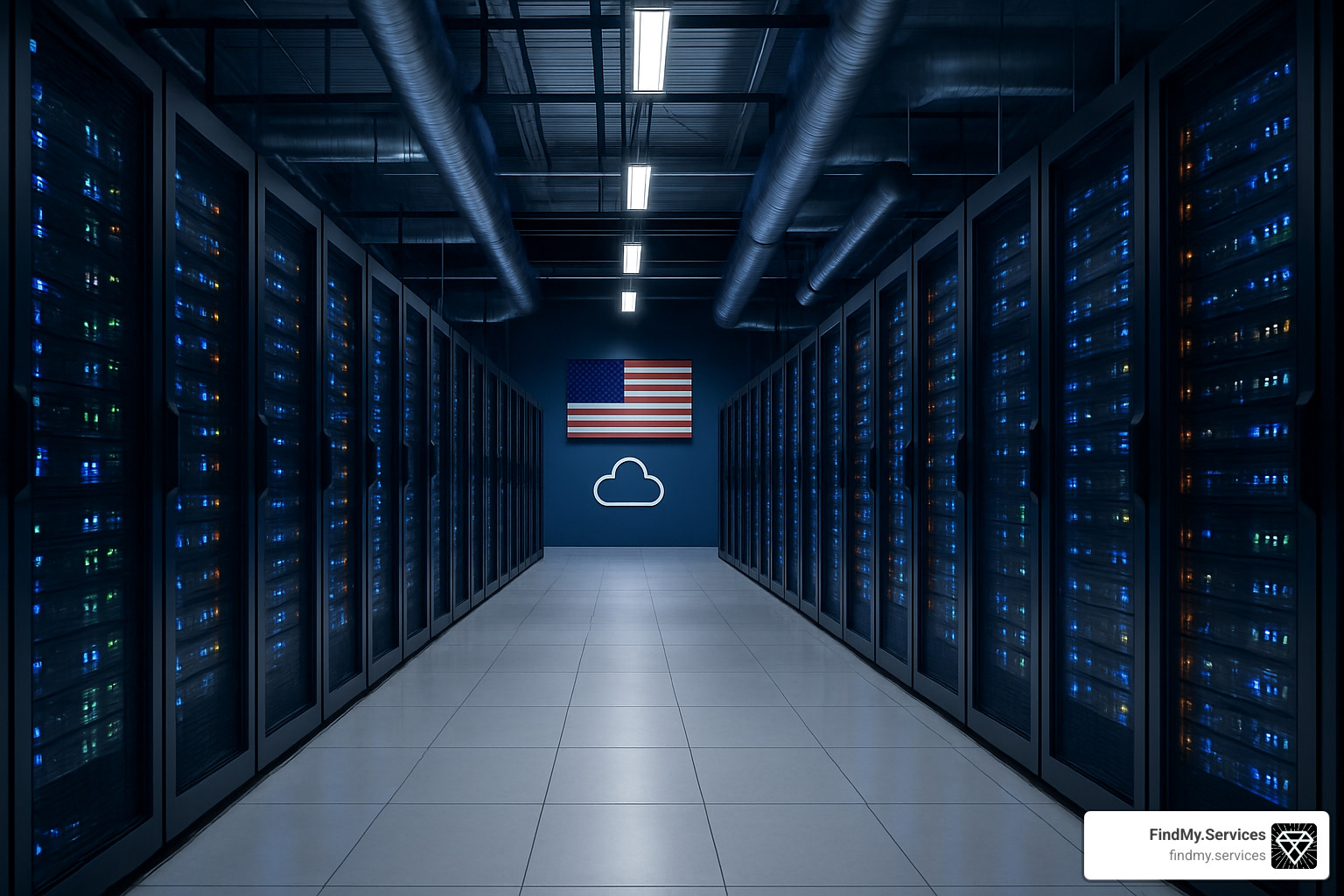 modern cloud data center with servers - Cloud computing services Austin