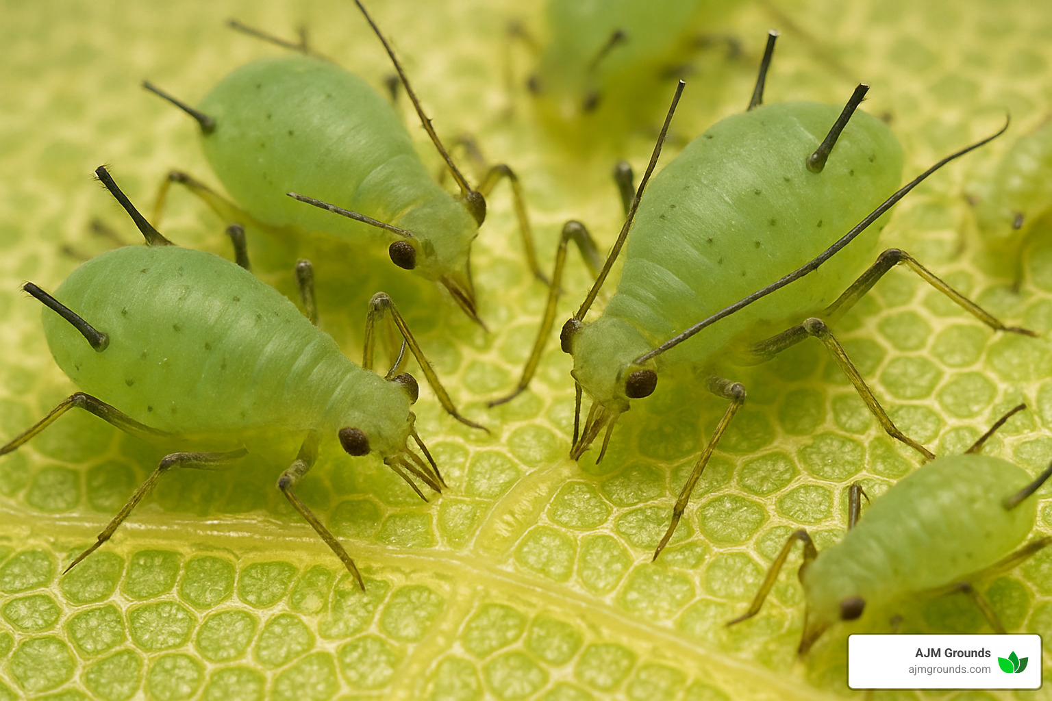 microscopic view of aphids feeding on plant tissue - fertilization and pest control