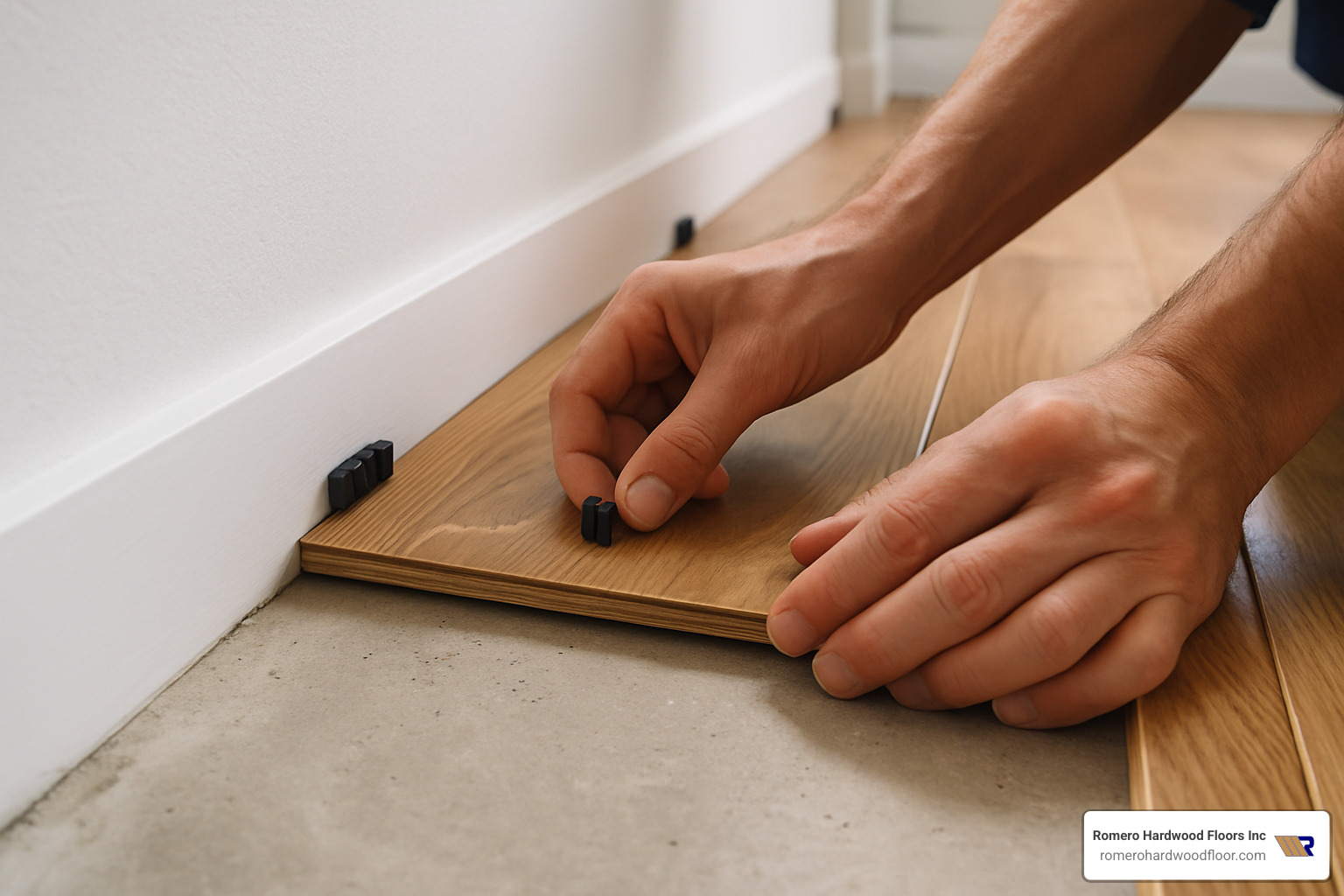 expansion gap spacers for hardwood flooring - engineered hardwood over concrete