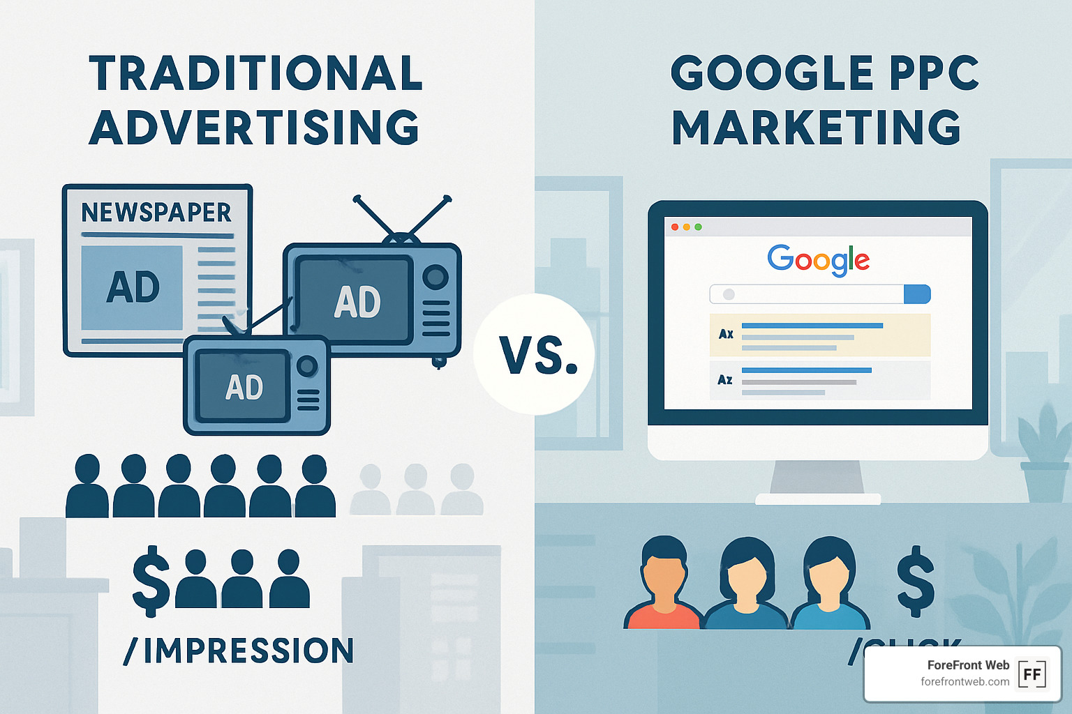 comparison of traditional advertising vs google ppc marketing - google ppc marketing