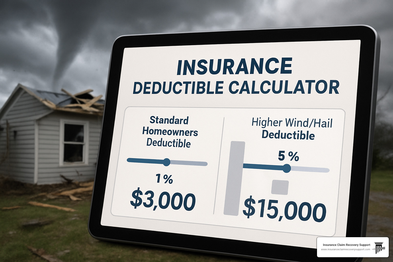 Insurance deductible calculator illustration