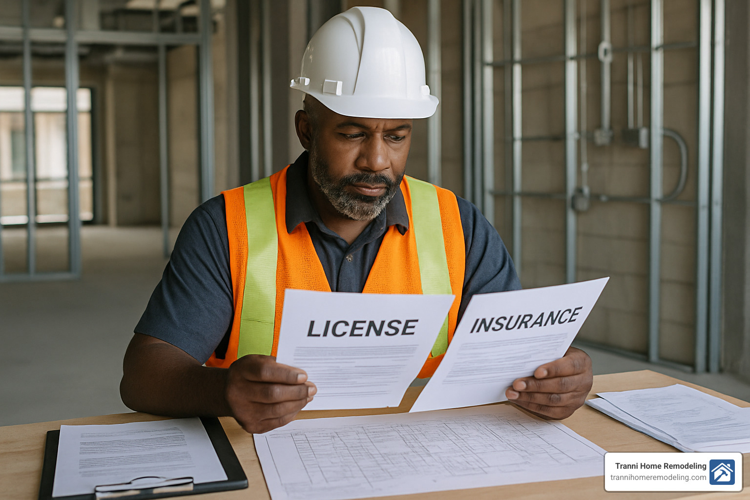 Finding Reliable Commercial Electrical Companies Near You 2 commercial electrical contractor checking license and insurance documents - commercial electrical companies near me