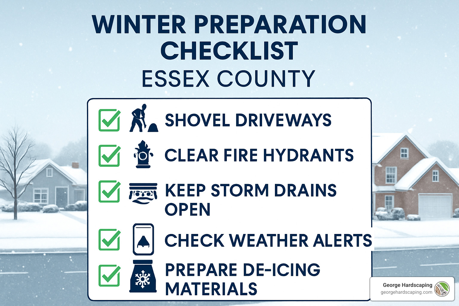 winter preparation checklist for Essex County residents - Essex County snow removal