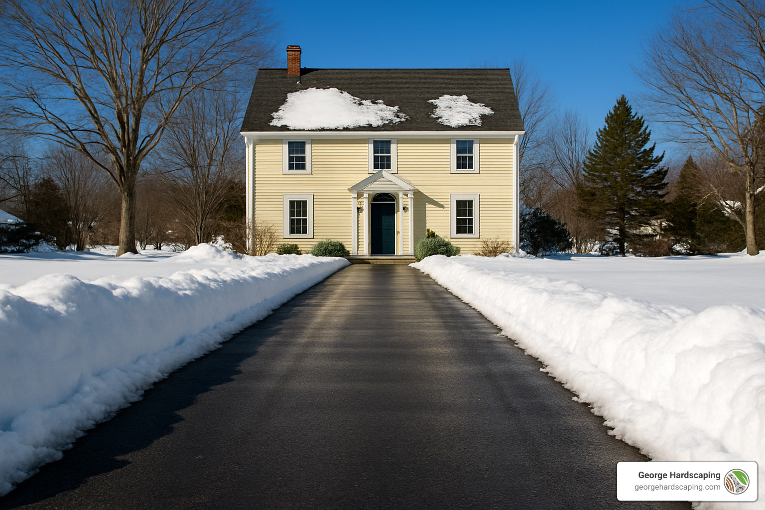 freshly cleared North Shore driveway - Essex County snow removal