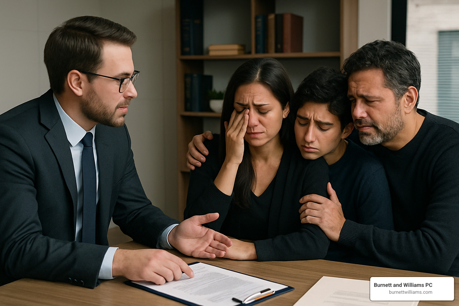 Attorney meeting with grieving family members - Chesterfield wrongful death attorney