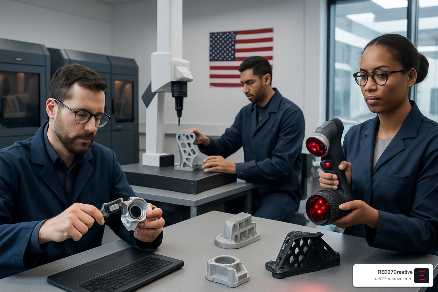 Why 3D Printing is the New MVP of Manufacturing • 3D printing in manufacturing • RED27Creative Quality control laboratory for 3D printed parts inspection - 3D printing in manufacturing