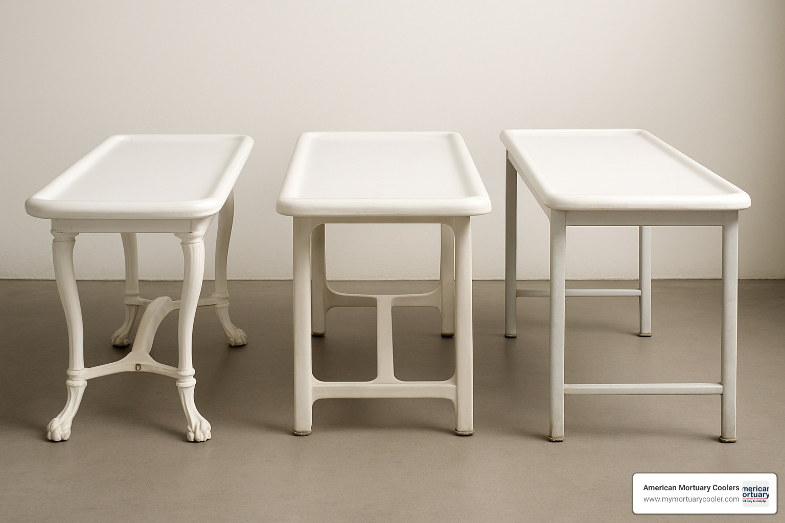 different styles of porcelain embalming tables - porcelain embalming table for sale