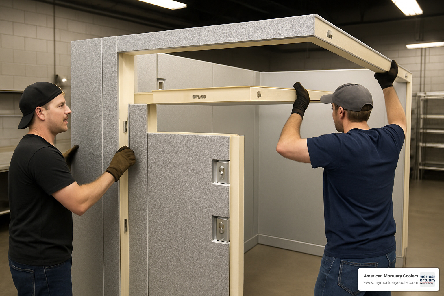prefabricated walk-in cooler panel system with cam locks - walk in cooler installation