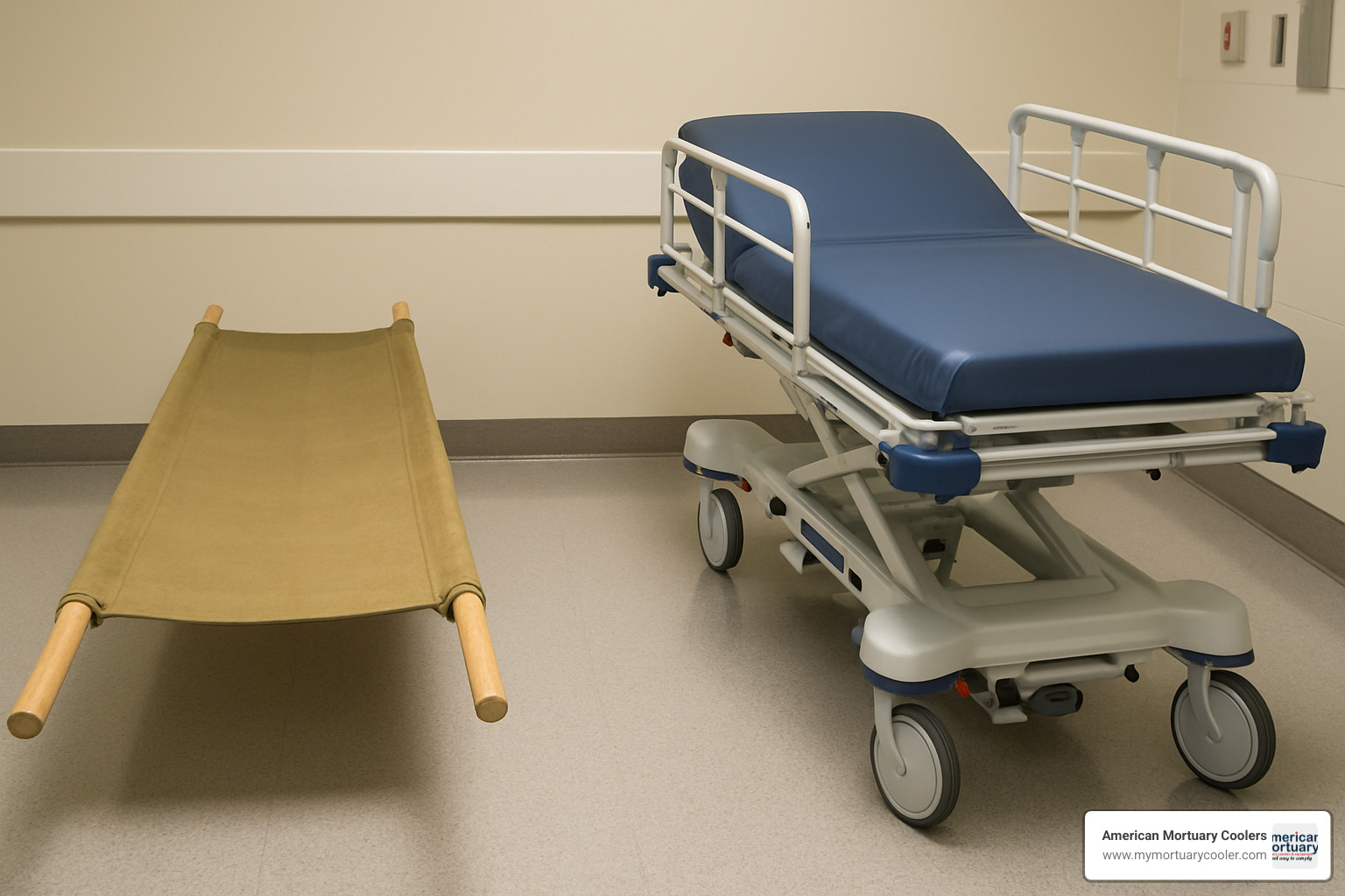 Stretcher and gurney side by side comparison - stretcher vs gurney