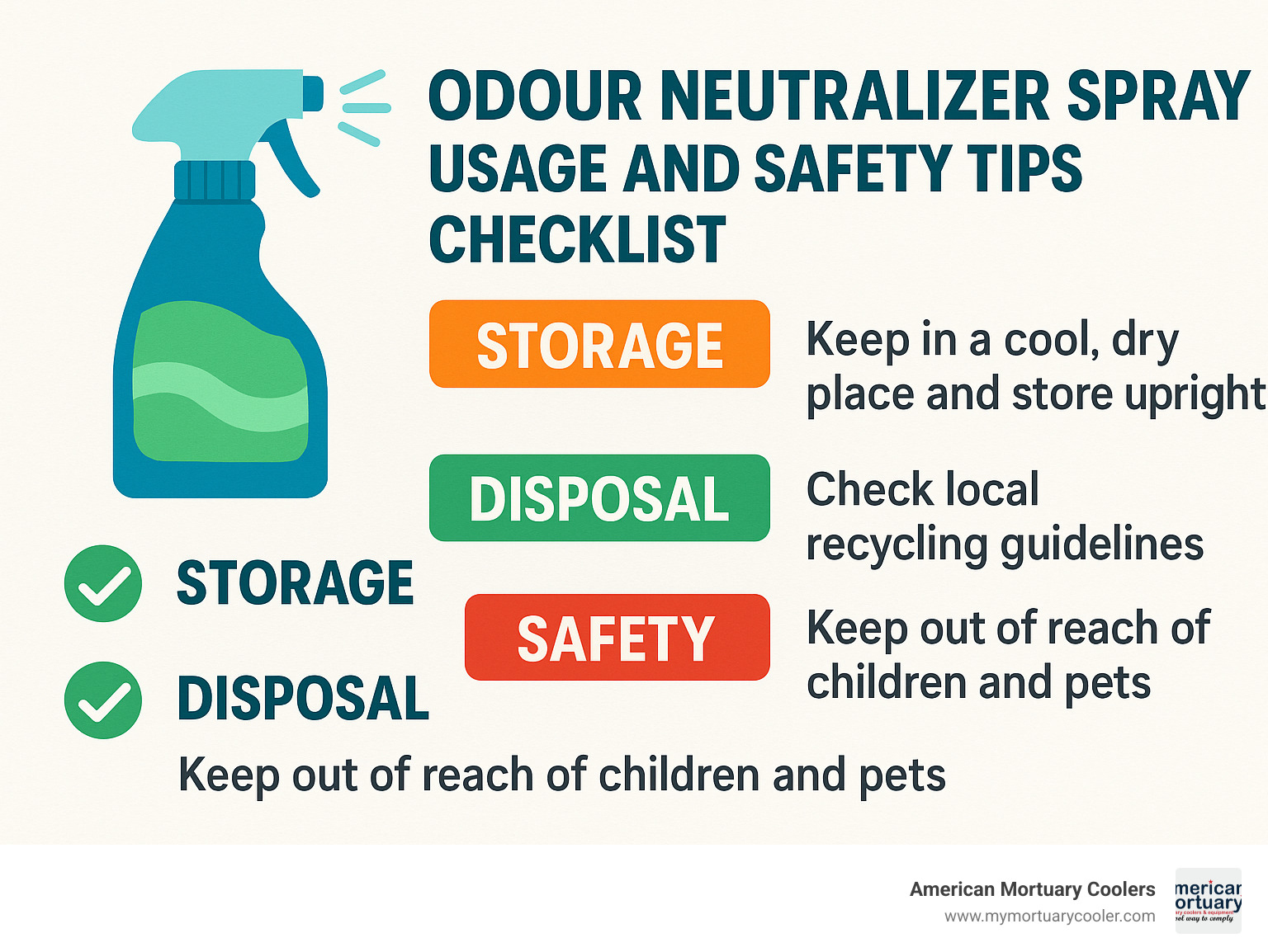 Infographic: Odour neutralizer spray usage and safety tips checklist - odour neutralizer spray infographic 