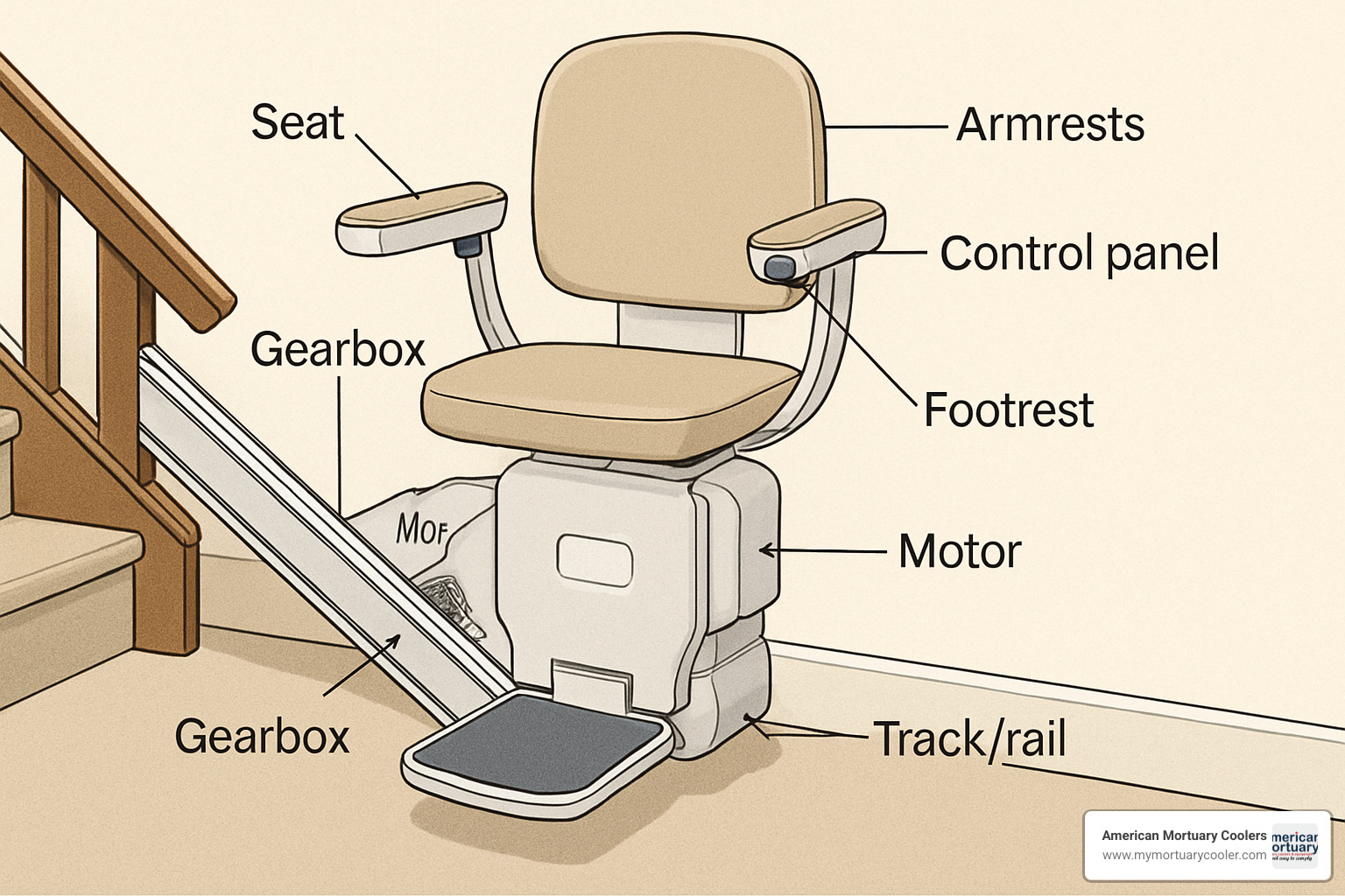 Chair lift anatomy diagram - chair lift parts