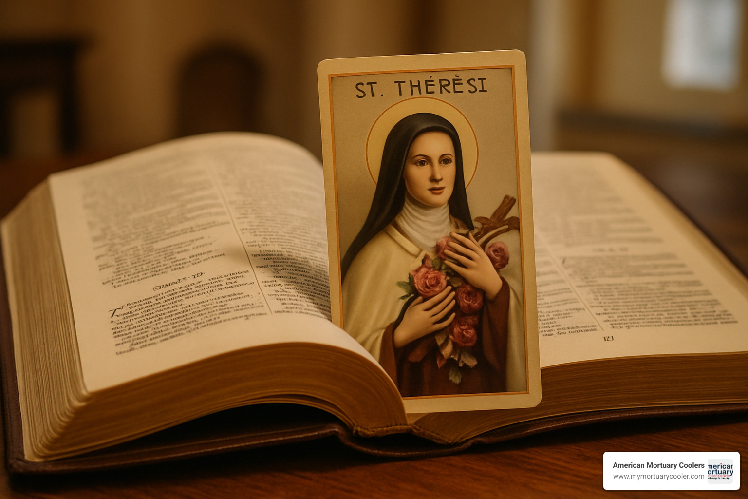 st therese holy card in prayer book - st therese holy cards