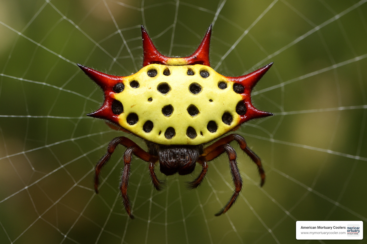 Close-up of a spiny orb-weaver showing its distinctive spines and colorful abdomen - spine spider Close-up of a spiny orb-weaver showing its distinctive spines and colorful abdomen - spine spider