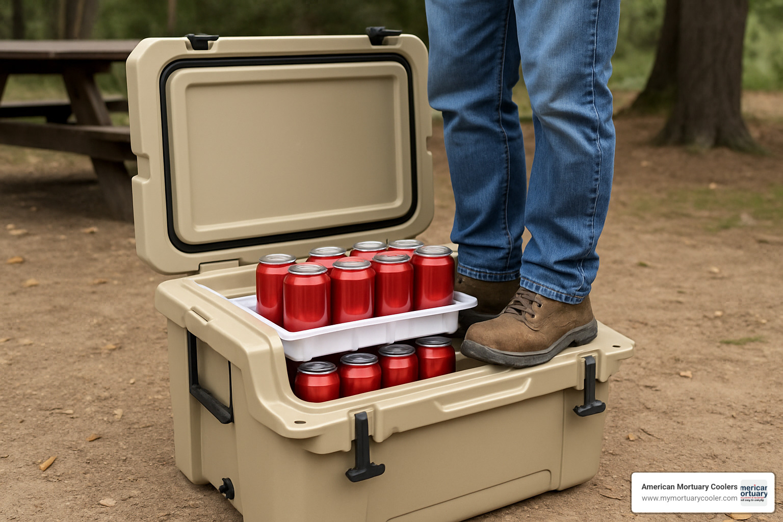 cooler tray supporting heavy weight inside cooler - cooler with tray