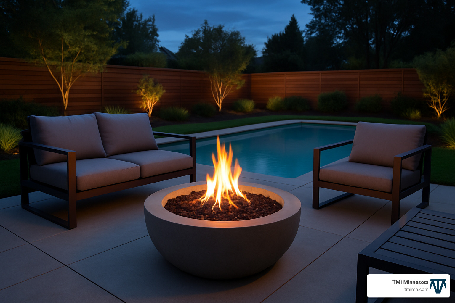 0963a773da9a986a2e04a170f1dd255542582fd2 Light Up the Night: Creative Fire Pit Ideas for Your Backyard Discover top backyard fire pit ideas for any style or budget. Get inspired to create a cozy outdoor space and boost your home’s value. modern concrete fire bowl beside swimming pool - backyard fire pit ideas
