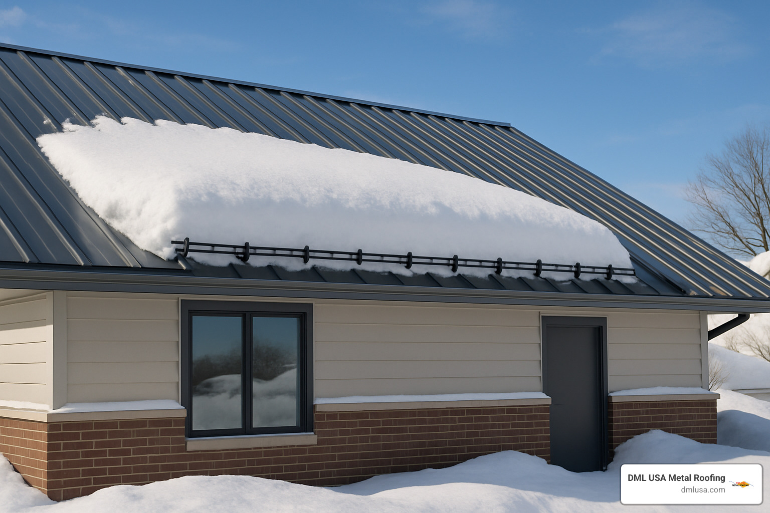 metal roof withstanding heavy snow load with snow guards - metal roofing and siding experts