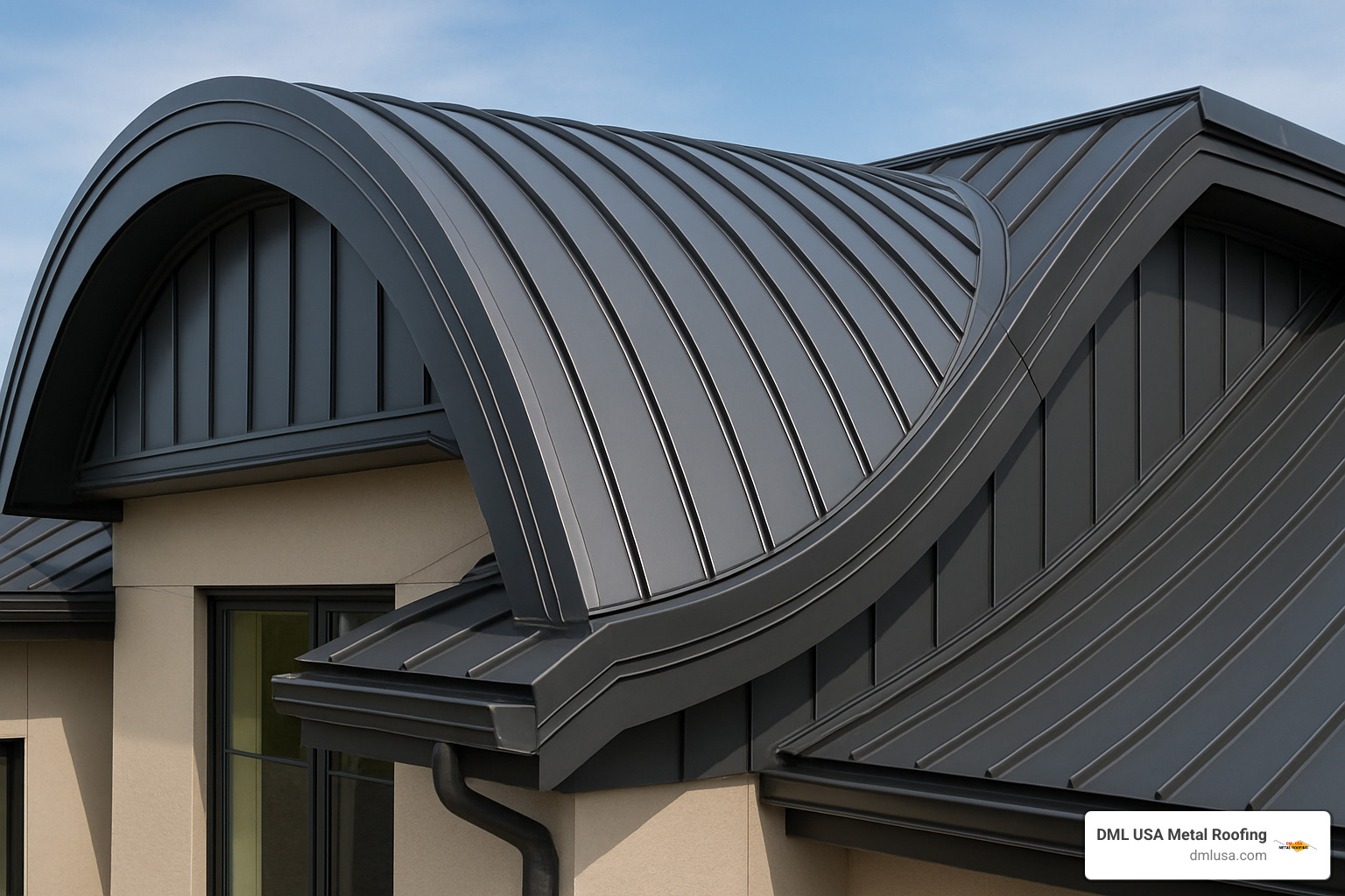 custom curved metal roof with architectural details - metal roofing and siding experts