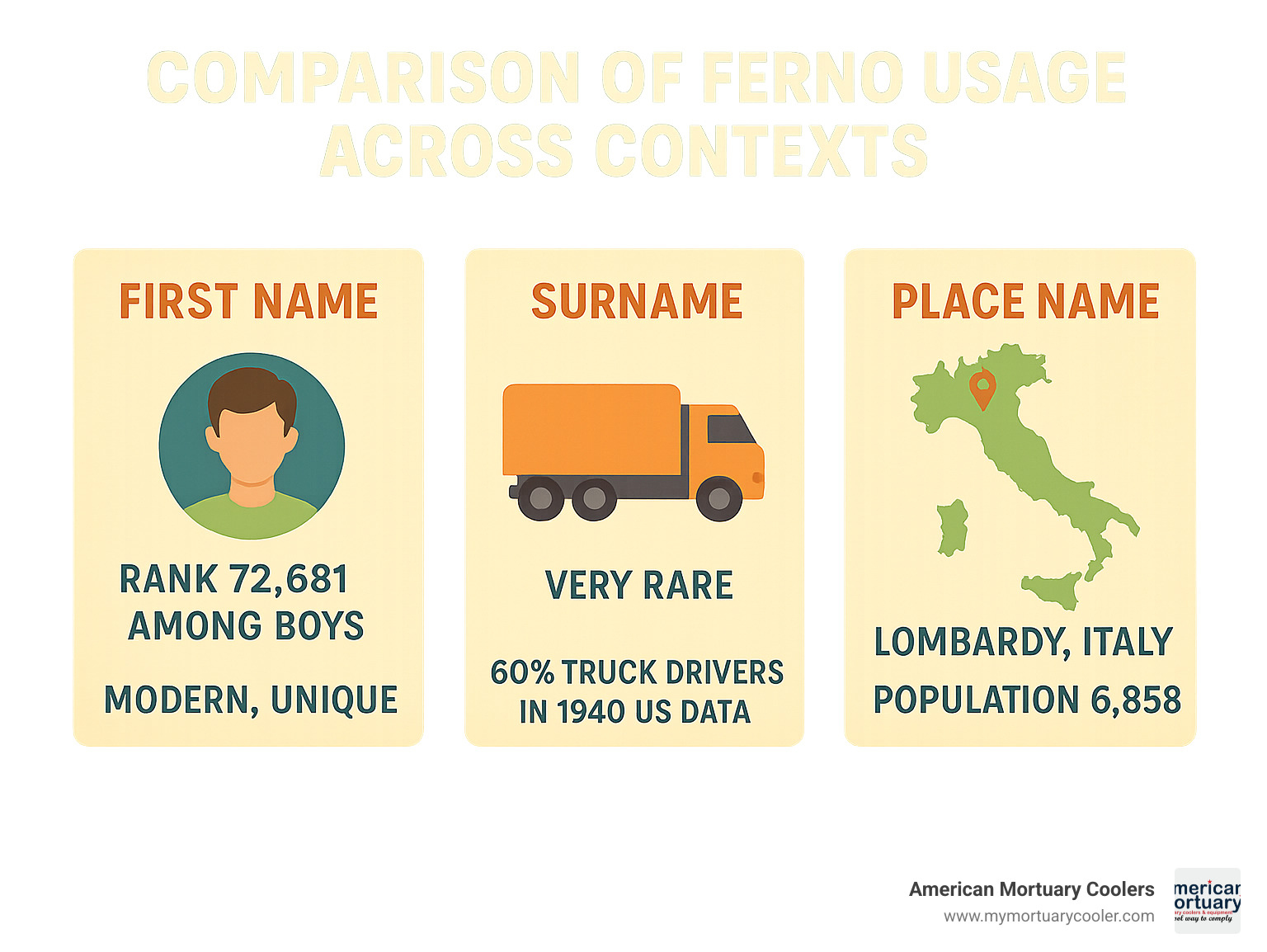 Comparison of Ferno usage across different contexts - ferno meaning infographic 