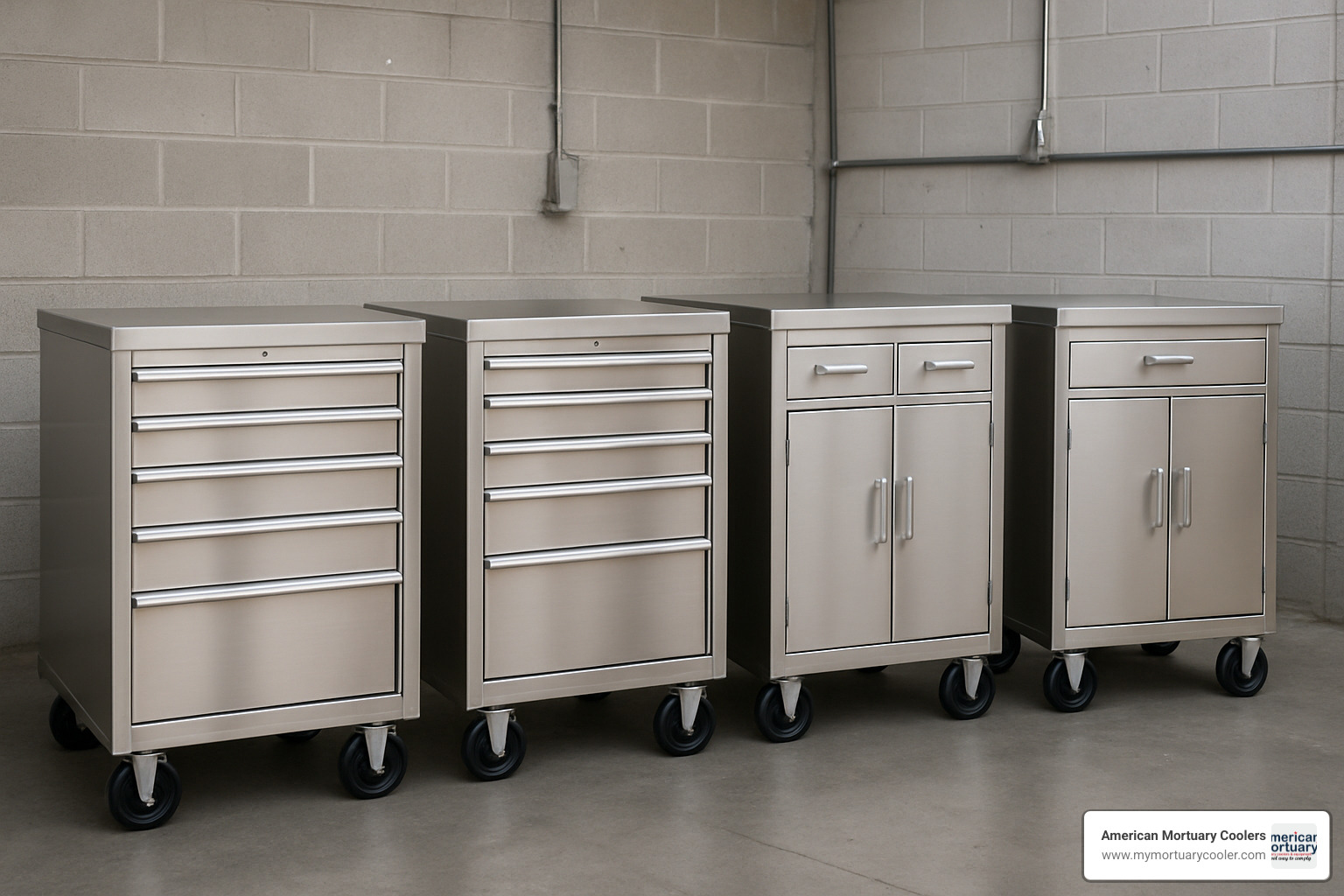 Different drawer configurations of stainless steel rolling cabinets - stainless steel rolling cabinet