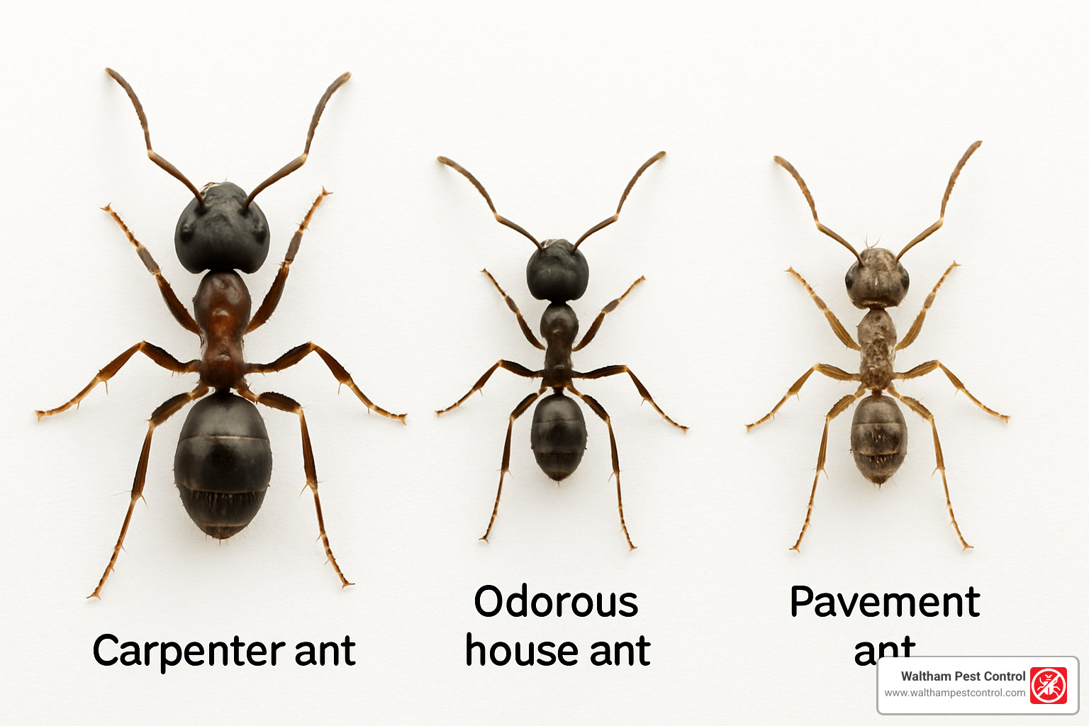different ant species side by side - cost to exterminate ants in house