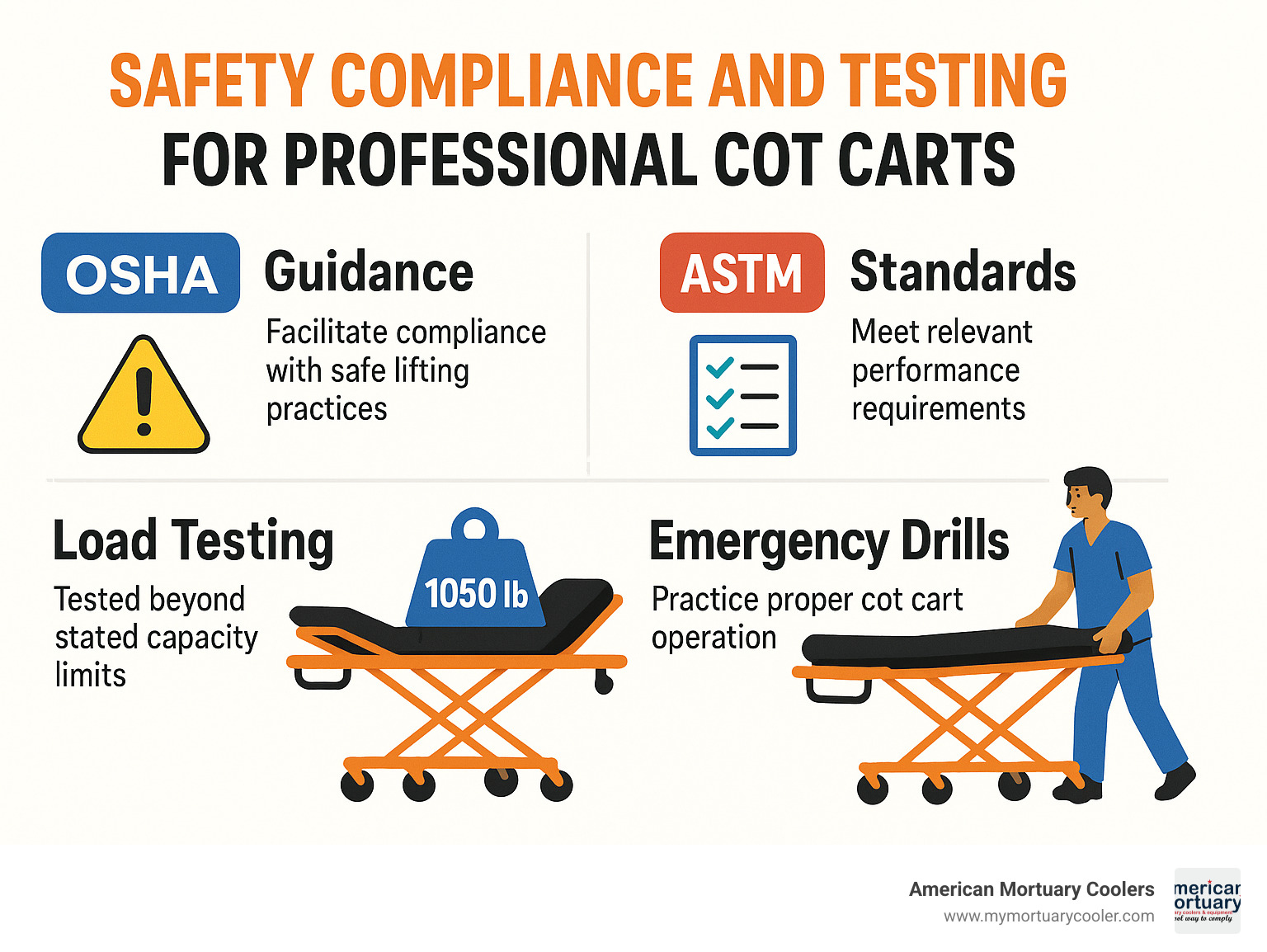 Safety compliance and testing for professional cot carts - cot cart infographic 