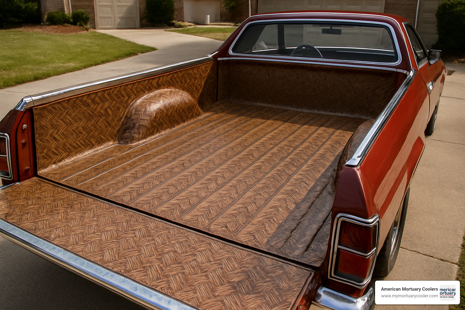 Wood grain pattern aluminum diamond plate for classic truck bed - flexible diamond plate to fit bed of 74 ranchero