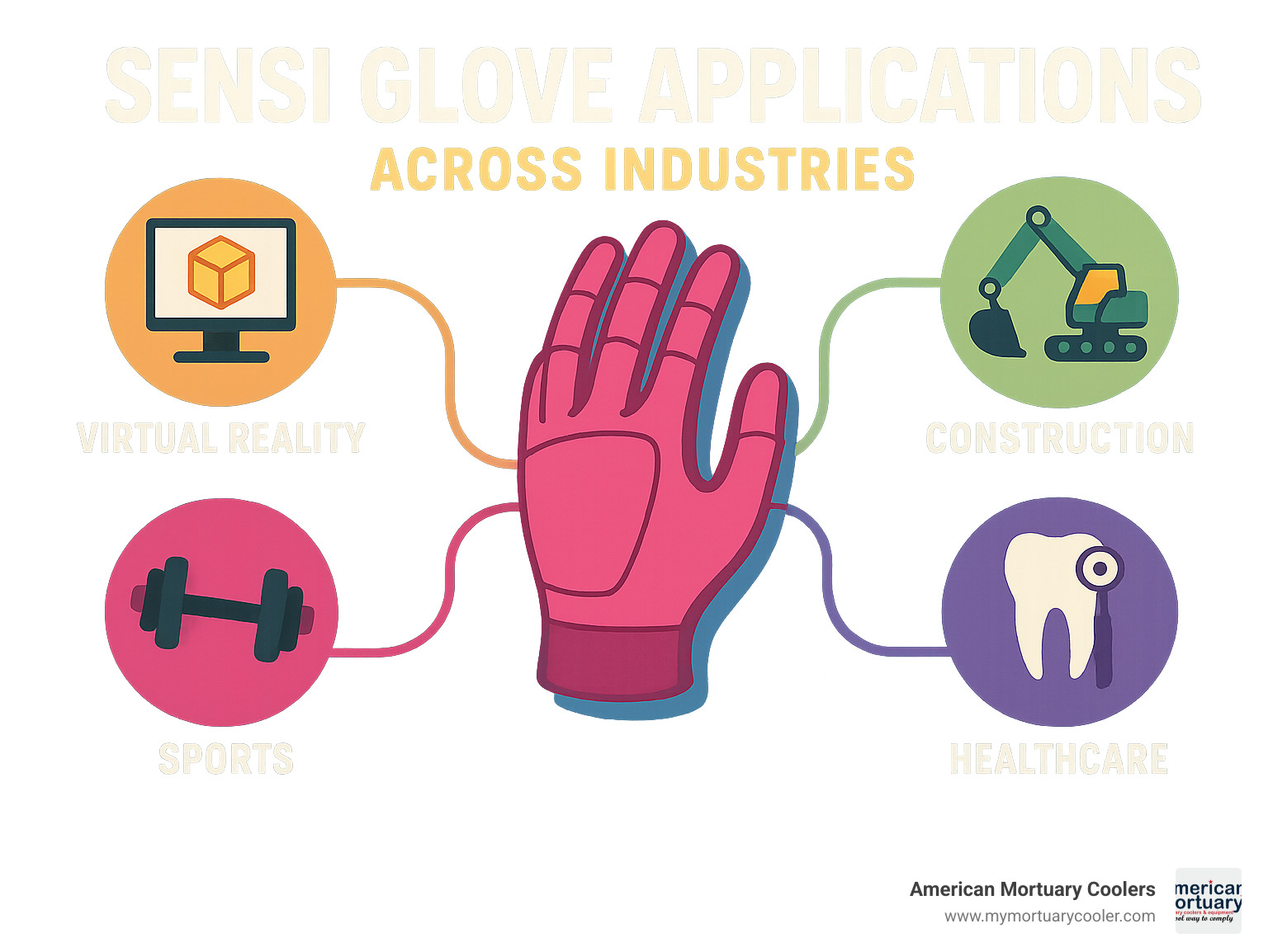 Infographic showing different sensi glove applications across industries - sensi gloves infographic 