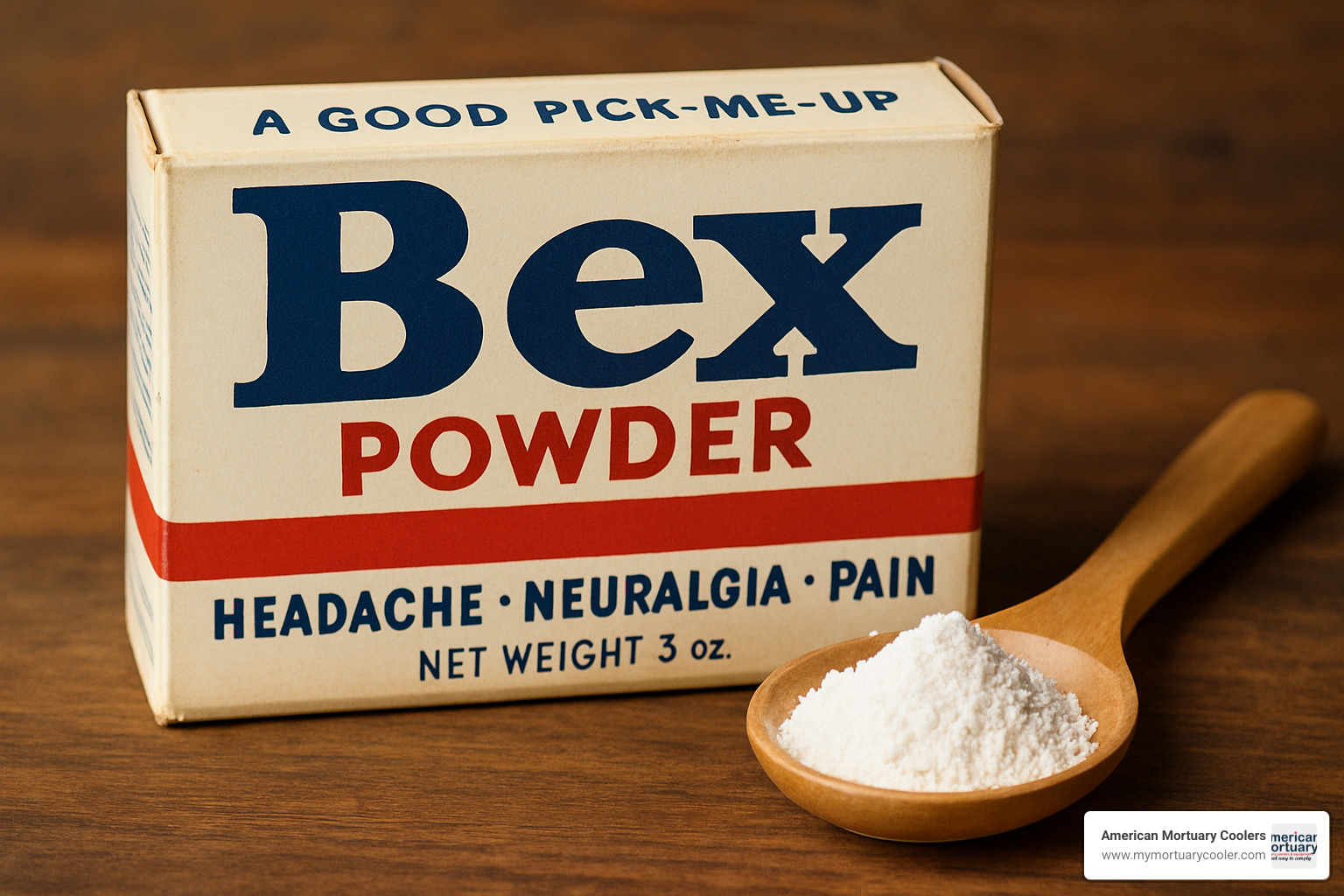 Modern pain relief medication display in pharmacy - bex powder