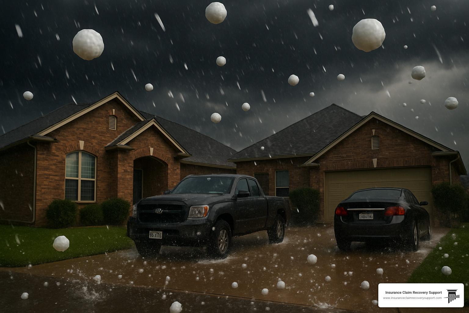 Texas hail storm with golf ball sized hailstones - hail damage repair texas