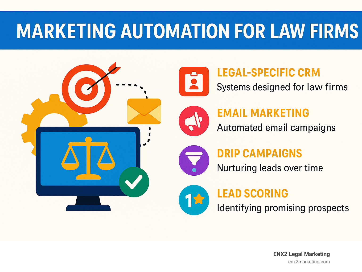 marketing automation for law firms - Law firm online marketing solutions infographic 