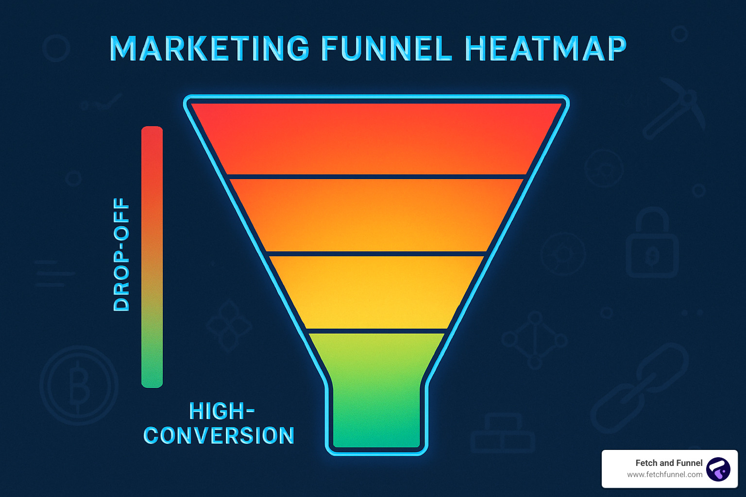 Marketing funnel heatmap showing conversion points - crypto advertising company