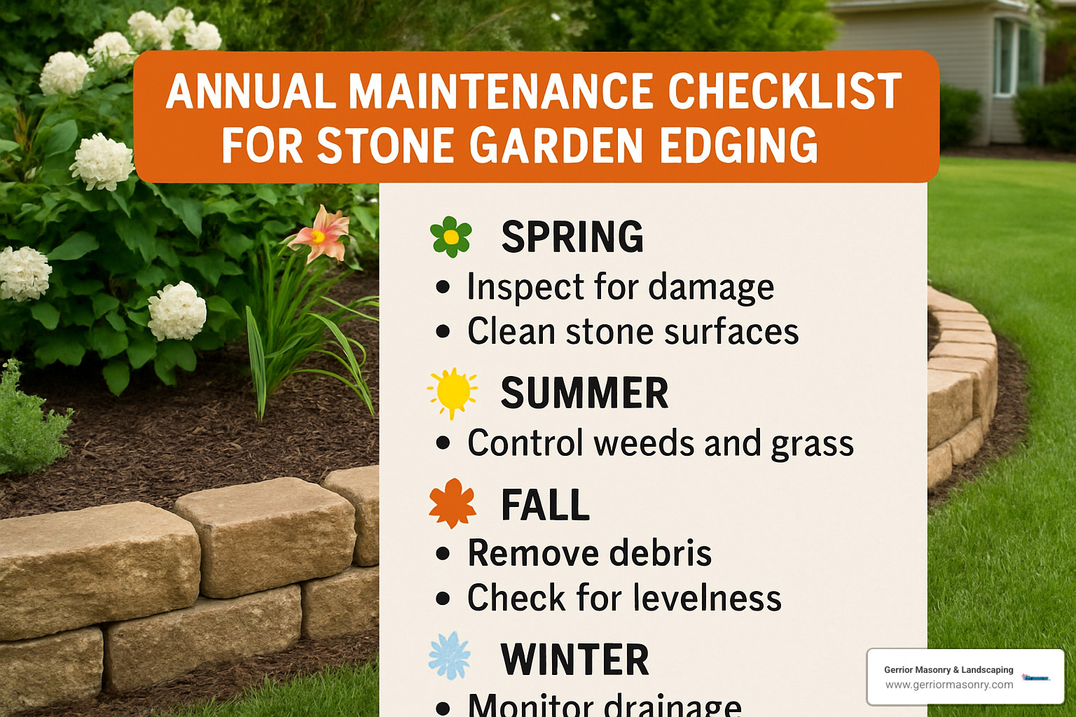annual maintenance checklist for stone edging - Stone edging for flower beds