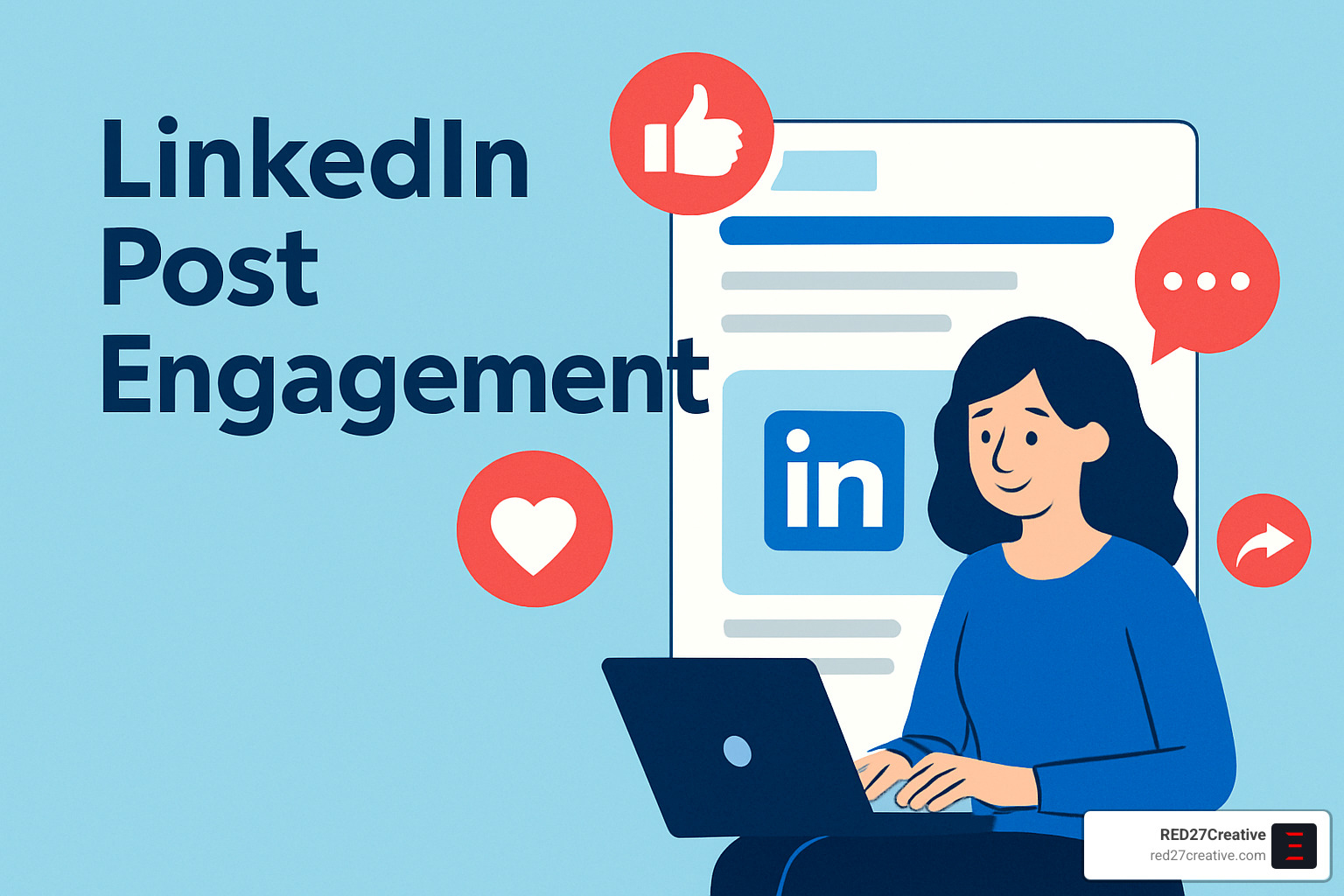 5 Steps to Skyrocket Your LinkedIn Group and Post Engagement • LinkedIn post engagement • RED27Creative LinkedIn profile optimization checklist - LinkedIn post engagement