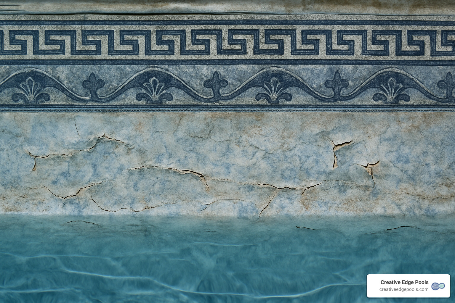 aging pool liner showing signs of wear - Pool liner replacement near me