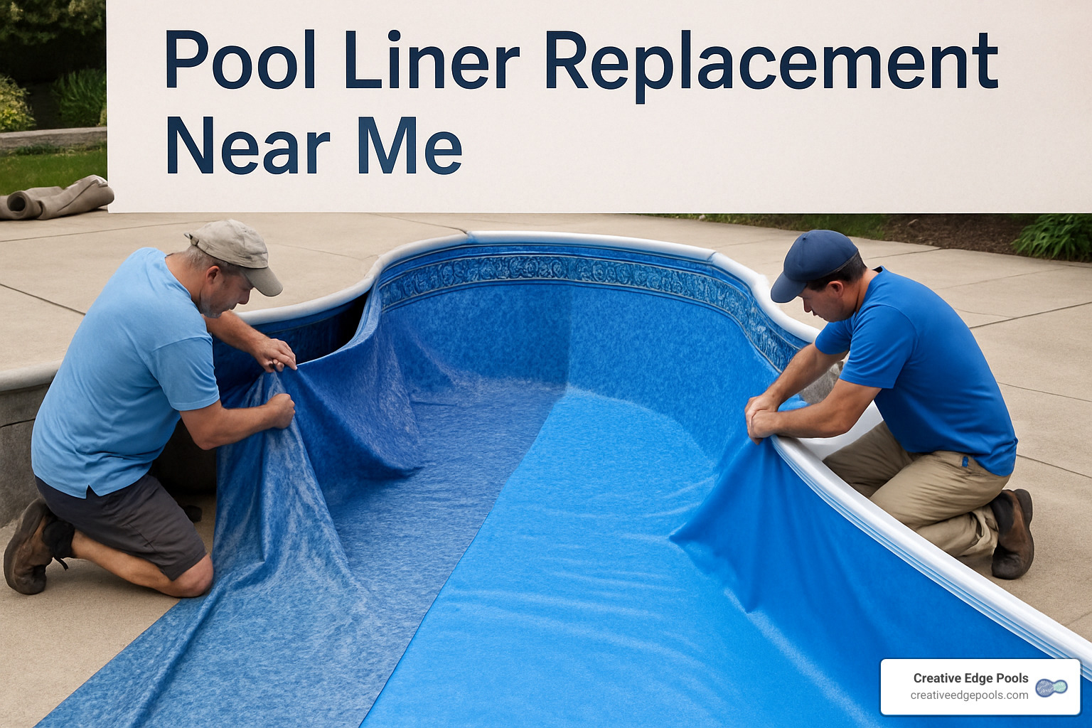 homeowner comparing quotes from pool liner replacement companies - Pool liner replacement near me
