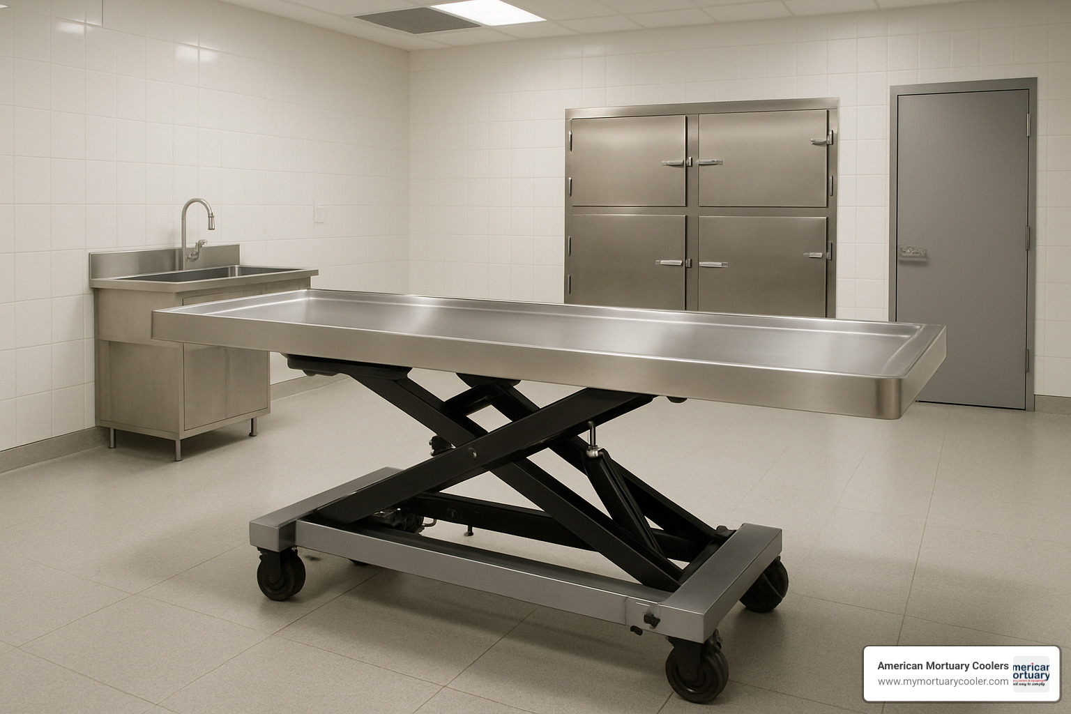 bariatric morgue table with hydraulic lift system - MORGUE TABLES