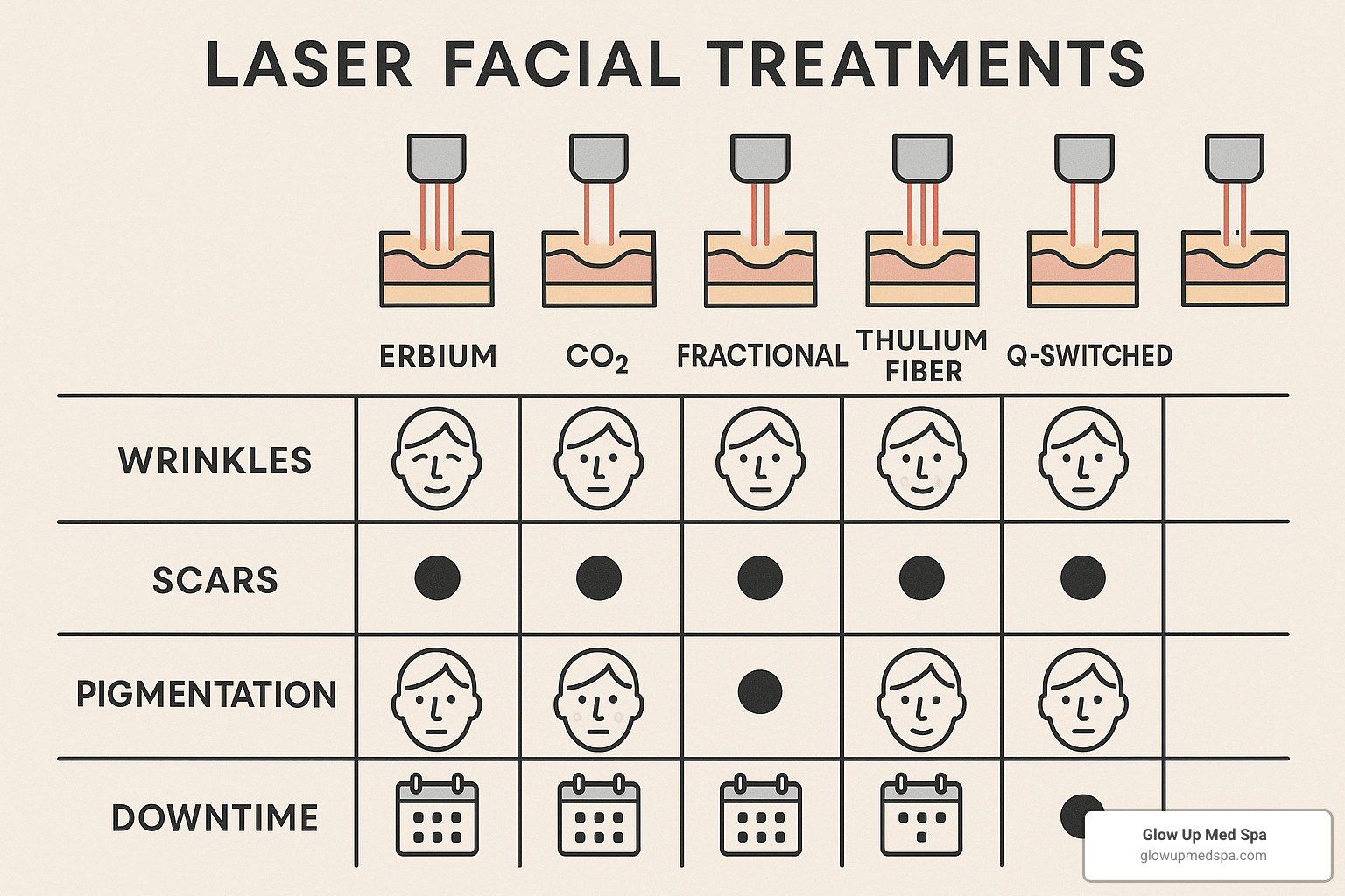 comparison of different laser treatments for skin concerns - laser facial medspa