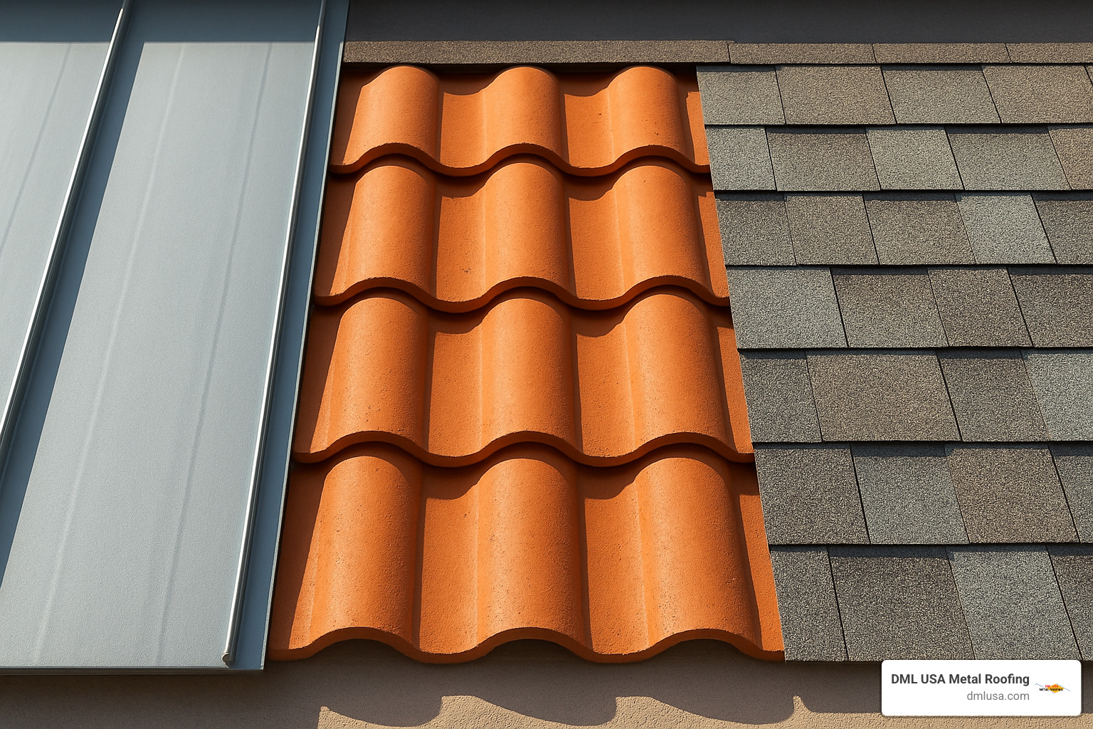 Different types of energy efficient roofing materials including metal, tile, and cool asphalt - Energy efficient roofs