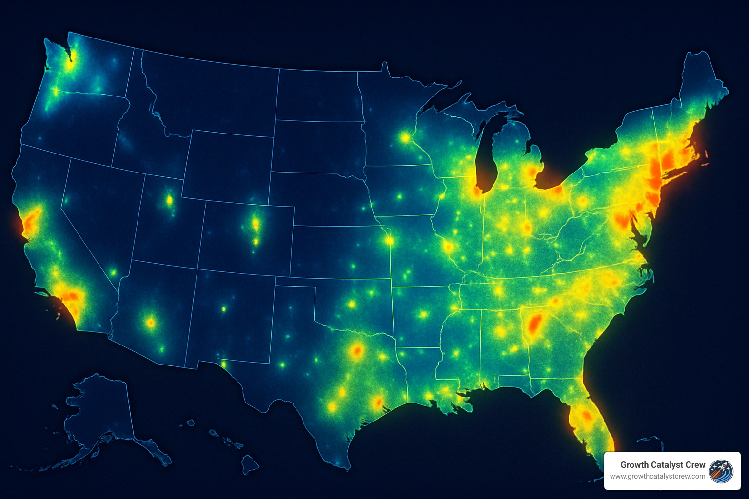 local search heat map showing concentration of searches - local seo tactics and digital marketing strategies