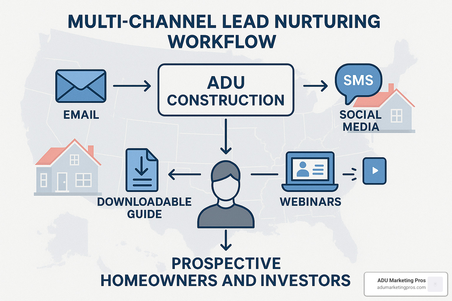 Multi-channel lead nurturing workflow - ADU lead nurturing