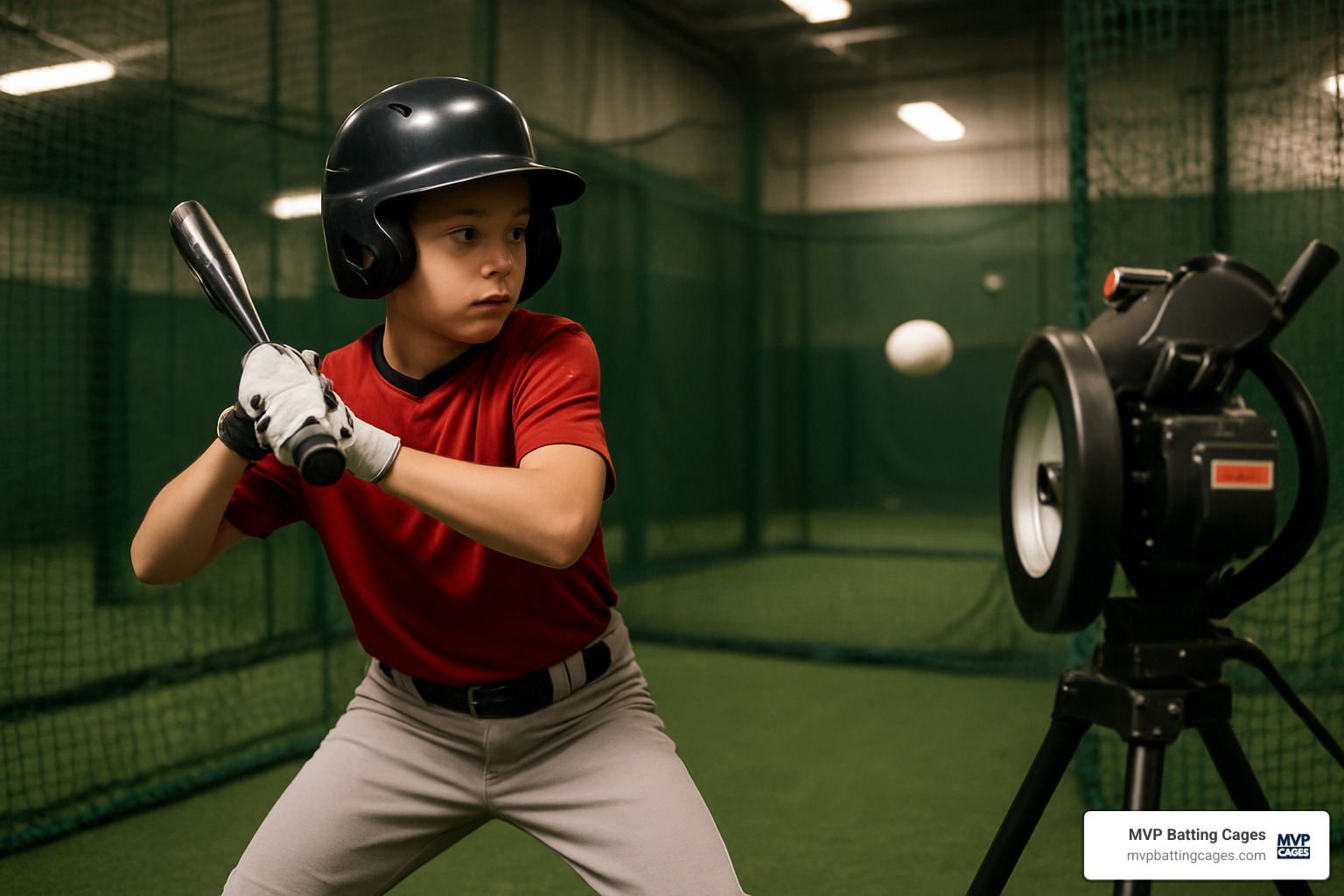 Reaction training with indoor baseball pitching machine - indoor baseball pitching machine